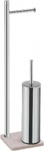 GEDY TA32 03 TANIA Colonna Attrezzata Portarotolo Portascopino WC Cromo e Beige