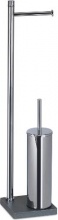 GEDY TA32 08 TANIA Colonna Attrezzata con Portarotolo e Portascopino WC Grigio