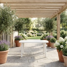 BICA 56 WHITE Tavolo da Giardino Resina 137x85x75 cm Bianco Cayman Panter Collection