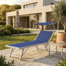 Giardini del Re PLAYA Lettino Prendisole da Giardino Set 2 Lettini 186x70x40 Blu