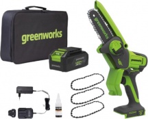 GREENWORKS G48MCS10XK2 Motosega a Batteria Elettrosega 48V Lama 10 cm