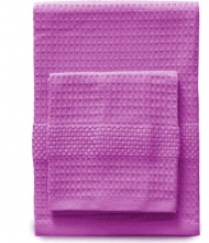 Gabel AD0406 Set Asciugamani Bagno 1+1 a Nido dApe di Cotone Idrofilo Fucsia