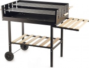 Galileo 2160818 Barbecue rettangolare metallo ripiani legno griglia di cottura