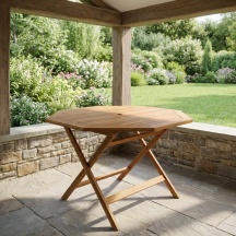 Galileo 2179175 Tavolo da Giardino Pieghevole Ottagonale Legno 110x110x74 cm Legno Bali