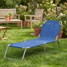 Galileo 2201759 Lettino Prendisole da Giardino Pieghevole 190x58x27 Blu Viareggio Est�