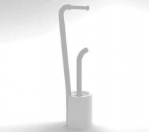 GEDY 703202 Porta Carta igienica con Portascopino Piantana Bagno colore Bianco