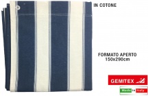 Gemitex 067401 Tenda da Sole Cotone cm 150x290 Blu Bianco