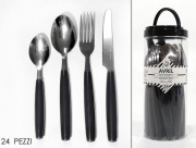 General Trade GT576608 Posate Set 24 pezzi Avril Colori Nero