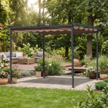 Giardini del Re PERGOLA 3X3X2,2H MT Pergola da Esterno in AcciaioPoliestere 3x3 mt Ecr�