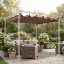 Giardini del Re TOP COPERTURA PERGOLA 3X3M Top Telo Copertura per Pergola Esterno Giardino 3x3 mt. Ecr� scuro