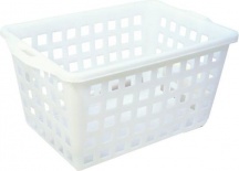 Giganplast 2200HD2 Cesta Rettangolare Forata per Alimenti 53x36x34 cm Bianco