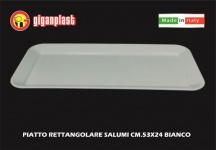 Giganplast GL010460 Piatto Rettangolare Salumi cm 53x24 Bianco