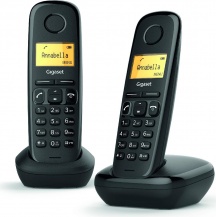 Gigaset A170 DUOBK Telefono Cordless DUO Dect GAP 50 Voci Rubrica Id Chiamante
