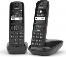 Gigaset AS690A DUO_BK Telefono cordless DUO Vivavoce con Segreteria DECT GAP Nero AS690A DUO