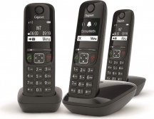 Gigaset AS690 TRIO Telefono Cordless Vivavoce Trio 100 Voci 20 Suonerie Nero