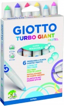 Giotto 431000 Confezione 6 Pennarelli Turbo Giant Pastel