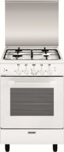 Glem Gas AE55AX3 Cucina a Gas 4 Fuochi Forno a Gas 53x50 cm Bianco con coperchio