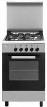 Glem Gas AE55MI3 Cucina a Gas 4 Fuochi Forno Elettrico Grill 53x50 cm Inox