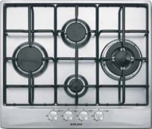 Glem Gas GT645IX Piano cottura 4 Fuochi incasso a gas Tripla Corona 60 cm Inox