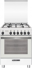 Glem Gas SA664VWH Cucina a Gas con Forno a Gas 4 Fuochi 60x60 Coperchio Bianco