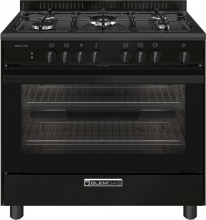 Glem Gas SA965MBK Cucina a Gas 5 Fuochi Forno Elettrico Ventilato 90x60 cm Nero