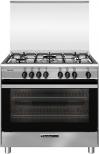 Glem Gas SA965MI6 Cucina a Gas 5 Fuochi Forno Elettrico Ventilato 90x60 cm Inox