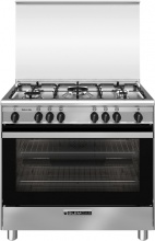 Glem Gas SA965VI Cucina a Gas 5 Fuochi Forno a Gas Ventilato 90x60 cm Inox