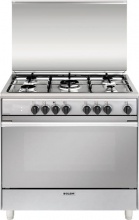Glem Gas UN965MI Cucina a Gas 5 Fuochi Forno Elettrico Grill LxP 90 x 60 cm Inox