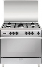 Glem Gas UN965VI Cucina a Gas 5 fuochi Forno a Gas Ventilato Grill 90x60 Inox
