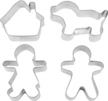 Gp & Me 5286 Stampo per Dolci Tagliabiscotti Famiglia Inox 4 Pezzi - La Dolcetteria