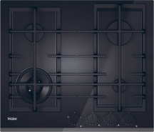 Haier HAVG6BF4TB-PB Piano Cottura 4 Fuochi a Gas 60cm Vetro Nero  Gas On Glass S4
