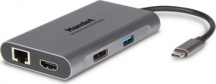 Hamlet HDKC-PD400D Replicatore di Porte per Notebook Cablato USB Type-C Grigio