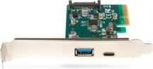 Hamlet HUSB312TCPCX Scheda PCI Express LOW P USB TYPE C TYPE A HOST CARD BUS