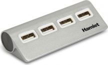 Hamlet XHUB4020AL Hub USB 2.0 4 porte 480 Mbps Alluminio