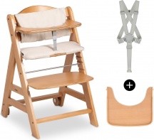Hauck 664049 Beta+ - Seggiolone Pappa Evolutivo fino a 90Kg in Legno Legno Naturale