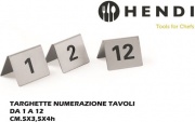 Hendi HN663844 Targhette Numerazione Tavoli Num.1-12 cm 5x3,5x4h
