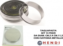Hendi HN673416 Tagliapasta Set 14 pezzi Tondo Bordo Liscio cm 2 a cm 11 Custodia HN67341