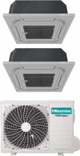 Hisense ACT26UR4RCC8 + ACT26UR4RCC8 + 2x PE-QEA-LD + 2AMW52U4RXC Climatizzatore a Cassetta 4 Vie Dual Split 9+9 A++A+ 2AMW52U4RXC Turbo