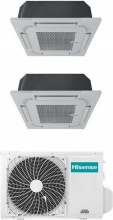 Hisense ACT26UR4RCC8 + ACT35UR4RCC8 + 2x PE-QEA-LD + 2AMW52U4RXC Climatizzatore a Cassetta Dual Split 9+12 A++A++ 2AMW52U4RXC Turbo