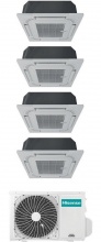 Hisense ACT26262635UR4RCC8 + 4x PE-QEA-LD + 4AMW81U4RJC Climatizzatore a Cassetta 4 Vie Quadri Split 9+9+9+12 4AMW81U4RJC Turbo