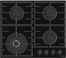 Hisense GG663BHF Piano Cottura 4 Fuochi Gas 60 cm (1 Bruciatore Wok) Vetro Nero