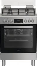 Hotpoint Ariston H6G5LMX Cucina a Gas 4 Fuochi Forno Elettrico Ventilato 60x60cm