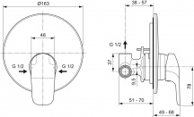 IDEAL STANDARD A6757AA Miscelatore Doccia Incasso Monocomando Ceraflex