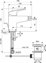 IDEAL STANDARD B1718AA Miscelatore Bidet Monocomando  Ceraflex Cromato