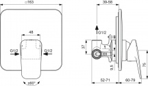 IDEAL STANDARD BD252AA Miscelatore Doccia Incasso Ceraplan  Monocomando 47 mm