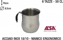 ILSA 84060 Lattiera in Acciaio Inox 1810 6 Tazze cl 50 Omnia