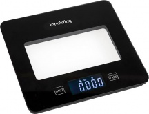 INNOLIVING INN-123BK Bilancia da Cucina Elettronica Max 5 Kg LCD in Vetro Nero