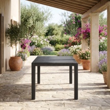 IPAE PROGARDEN 15104 Tavolo da Giardino Rettangolare Rattan PE 138x78x72 cm Antracite