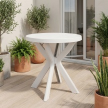 IPAE PROGARDEN 90400 Tavolo da Giardino Rotondo Resina 70x10 cm Bianco