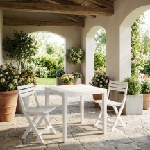 IPAE PROGARDEN CLUBWH Tavolo da Giardino Set Tavolo + 2 Sedie 78x65x72 cm Bianco Club